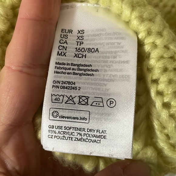 H&M Chunky Sweater Turtleneck Neon - Picture 3 of 5